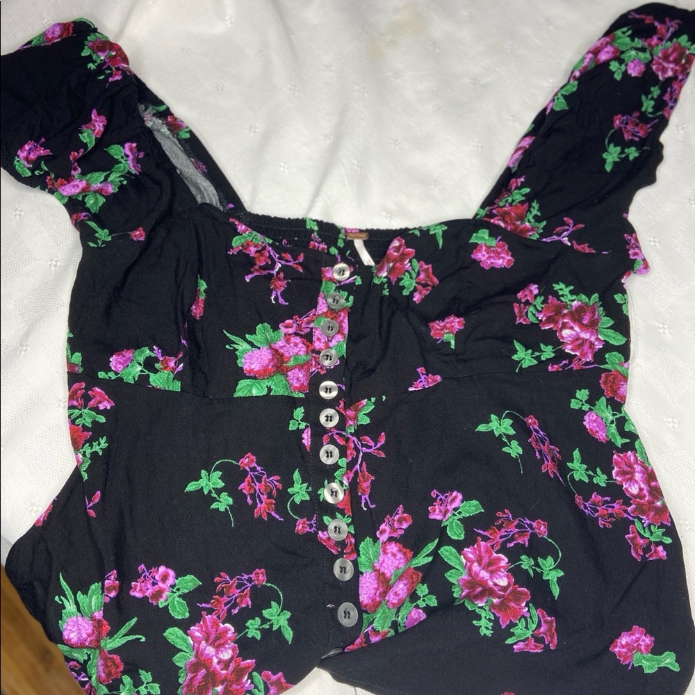 Free People Floral Crop Top